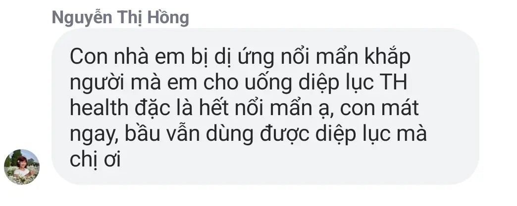 Hỏi đáp, đánh giá Diệp lục TH Health (Chlorophyll UIE PLUS) có tốt không? 17 Diệp lục TH Health giúp thải độc cơ thể, giảm mẩn ngứa, người bầu dùng được.