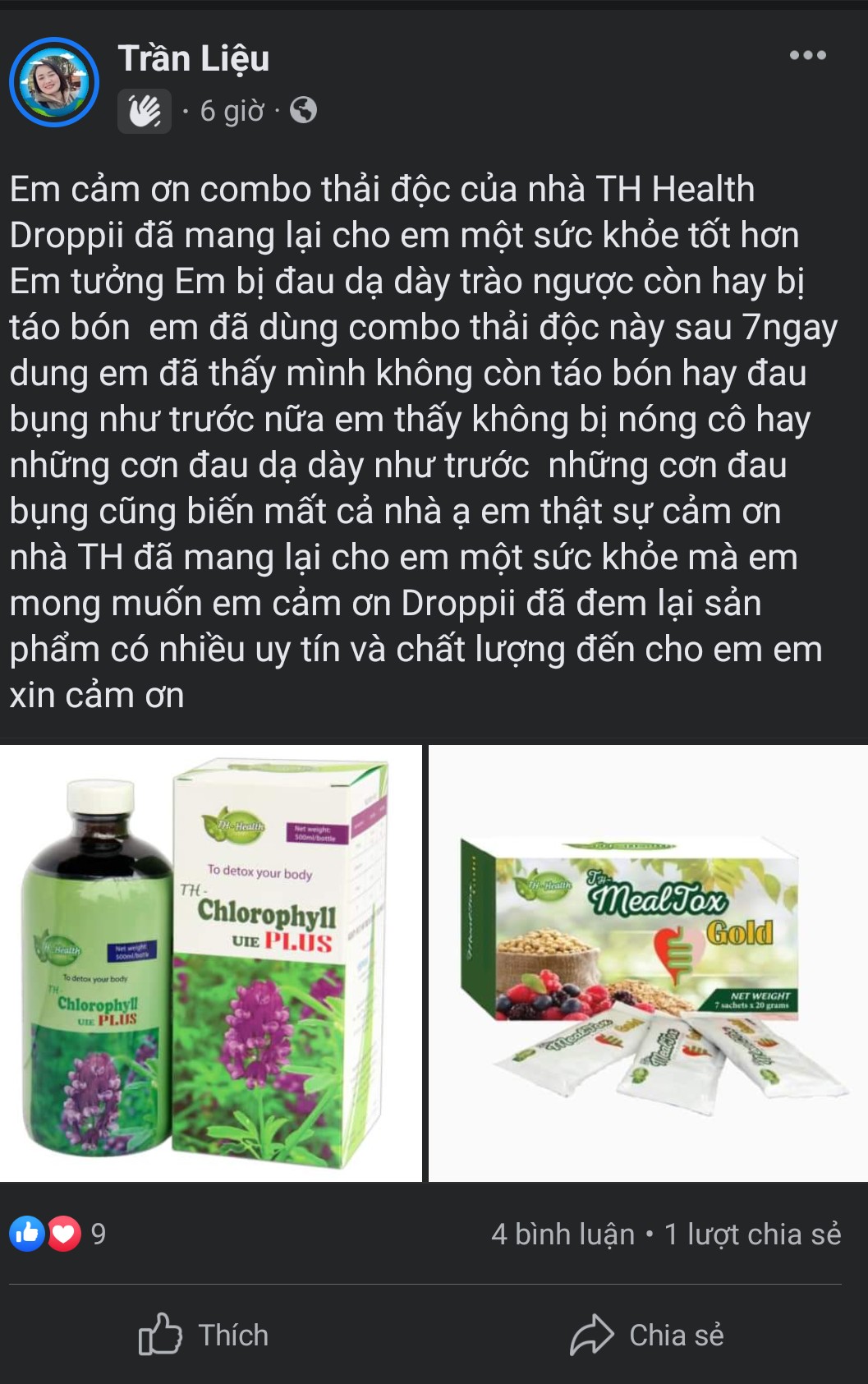 Hỏi đáp, đánh giá Diệp lục TH Health (Chlorophyll UIE PLUS) có tốt không? 24 Review bộ combo thải độc TH có tốt không - Droppii