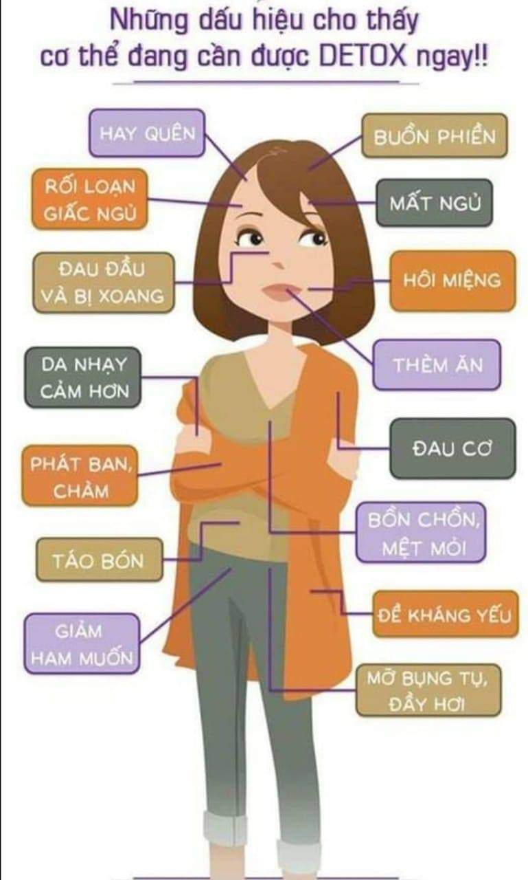 Khi nào cần Detox cơ thể? Dấu hiệu nhận biết bạn đang nhiễm độc 4 Dấu hiệu nhận biết cơ thể nhiễm độc, cần detox cơ thể