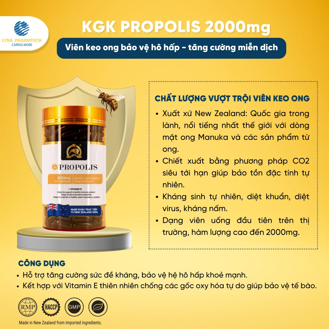 Về công ty Lyna Pharmtech - Công ty All Green Limited - Kiwi Golden Kiwi 27 KGK Propolis 2000mg - Viên keo ong bảo vệ hô hấp tăng cường miễn dịch - Lyna Pharmtech